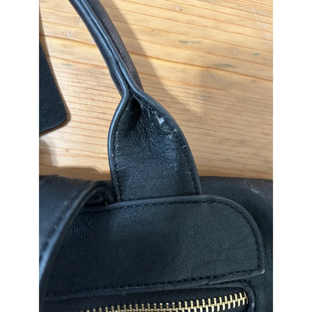 Miztique Black Diana Vegan Leather Backpack Tassel Gold Hardware Large Travel